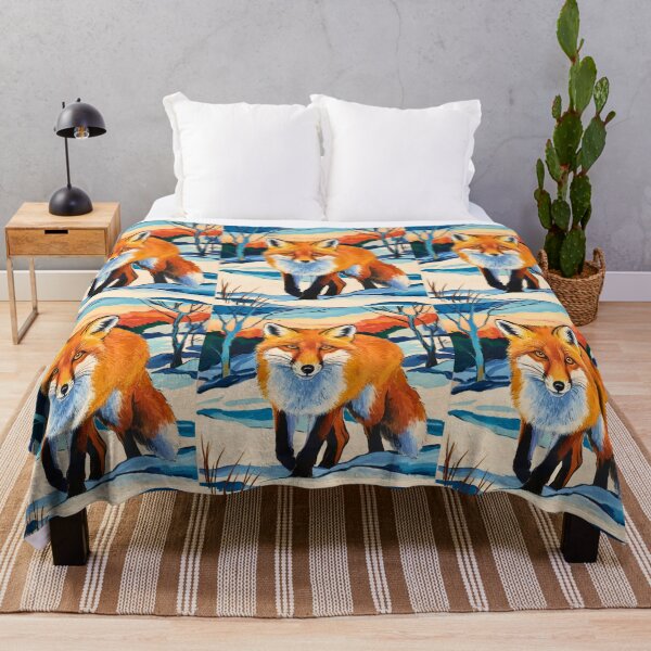 Item preview, Fox Portrait. Winter season, snow fox, vintage fox, fox painting, Henri Matisse style designed and sold by FoxVibes.
