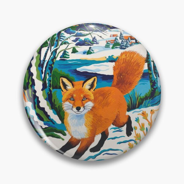 Artikelvorschau, Fuchs-Porträt. Wintersaison, Schneefuchs, Vintage-Fuchs, Fuchs-Malerei, Henri Matisse-Stil entworfen und verkauft von FoxVibes.