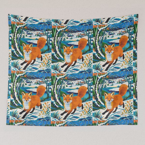 Artikelvorschau, Fuchs-Porträt. Wintersaison, Schneefuchs, Vintage-Fuchs, Fuchs-Malerei, Henri Matisse-Stil entworfen und verkauft von FoxVibes.