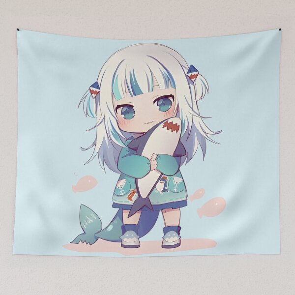 Item preview, Gawr Gura - Cute Chibi - Hugging Stuffed Shark designed and sold by ForevFantasy.