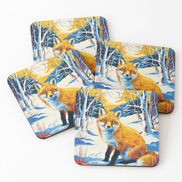 Item preview, Fox Portrait. Winter season, snow fox, vintage fox, fox painting, Henri Matisse style designed and sold by FoxVibes.