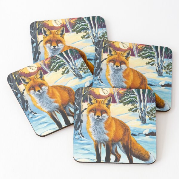 Item preview, Fox Portrait. Winter season, snow fox, vintage fox, fox painting, Henri Matisse style designed and sold by FoxVibes.