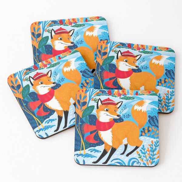 Item preview, Fox Portrait. Winter season, snow fox, vintage fox, fox painting, Henri Matisse style designed and sold by FoxVibes.