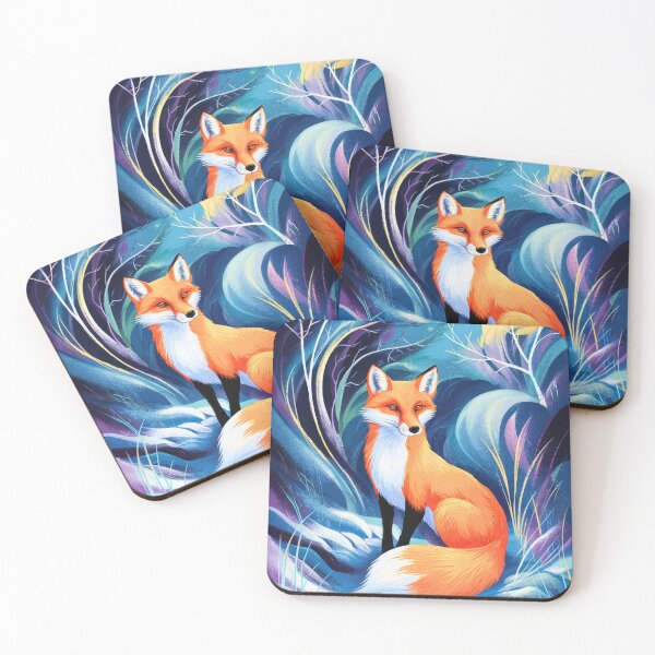 Item preview, Fox Portrait. Winter season, snow fox, vintage fox, fox painting, Henri Matisse style designed and sold by FoxVibes.