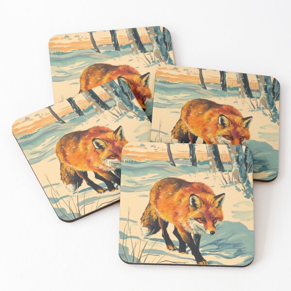 Item preview, Fox Portrait. Winter season, snow fox, vintage fox, fox painting, Henri Matisse style designed and sold by FoxVibes.