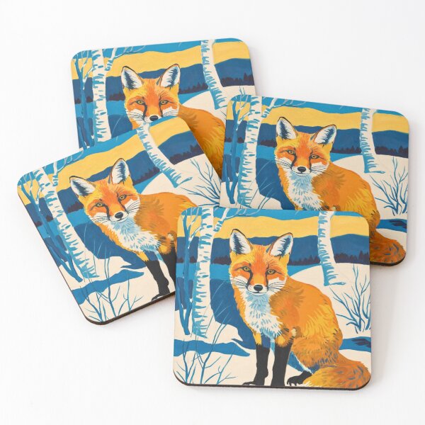 Item preview, Fox Portrait. Winter season, snow fox, vintage fox, fox painting, Henri Matisse style designed and sold by FoxVibes.