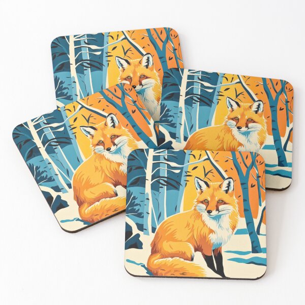 Item preview, Fox Portrait. Winter season, snow fox, vintage fox, fox painting, Henri Matisse style designed and sold by FoxVibes.