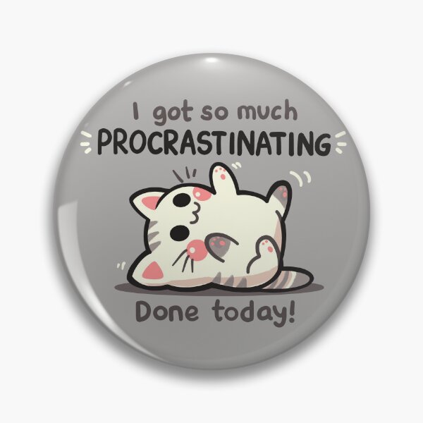 Item preview, Gato procrastinador designed and sold by TechraNova.