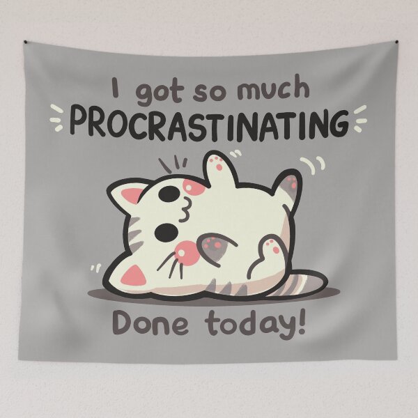 Item preview, Procrastinating Cat designed and sold by TechraNova.