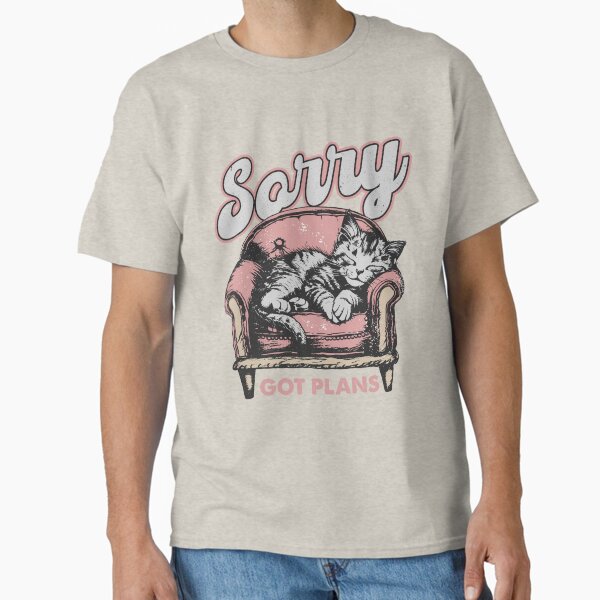 Item preview, Sorry Got Plans Retro Shirt For Cat Lovers, Kitten Gift designed and sold by Julie-wl.