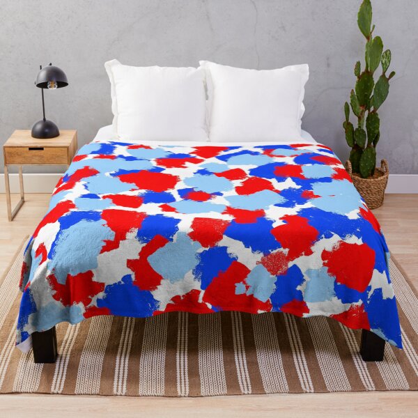 Item preview, Abstract, Red and Cobalt Blue, Spotty, Brushstrokes designed and sold by OneThreeSix.
