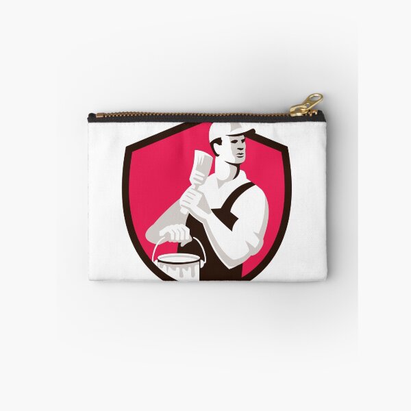 Item preview, House Painter Paintbrush Paint Shield Retro designed and sold by patrimonio.