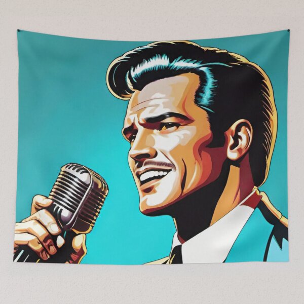 Item preview, singer, man, retro, art designed and sold by DonnaBlankaArt.