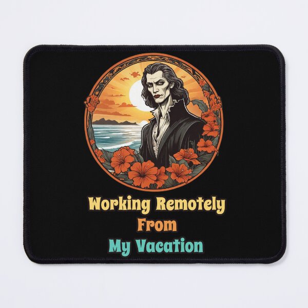Item preview, Workaholic Vampire by The Beach - Working Remotely From My Vacation designed and sold by Ridiculam Toga.