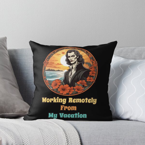 Item preview, Workaholic Vampire by The Beach - Working Remotely From My Vacation designed and sold by Ridiculam Toga.