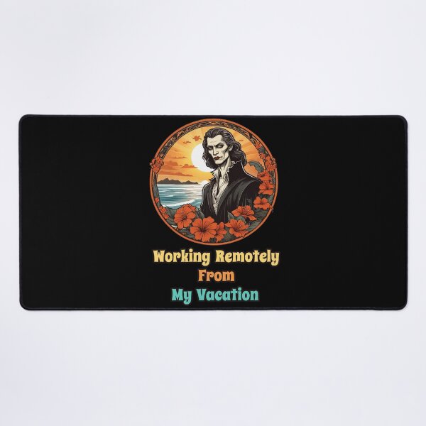 Item preview, Workaholic Vampire by The Beach - Working Remotely From My Vacation designed and sold by Ridiculam Toga.