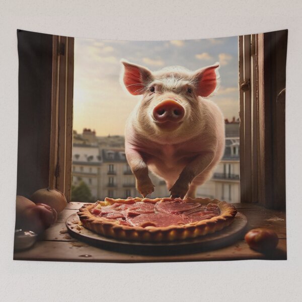 Artikelvorschau, Das schlaue Schwein stiehlt den Kuchen entworfen und verkauft von Collection de trésors .
