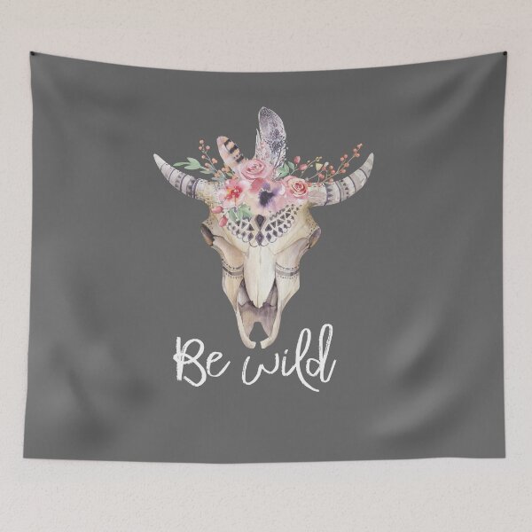 Item preview, BE WILD BULL SKULL BOHO designed and sold by SABRA - Shout your ♥︎.
