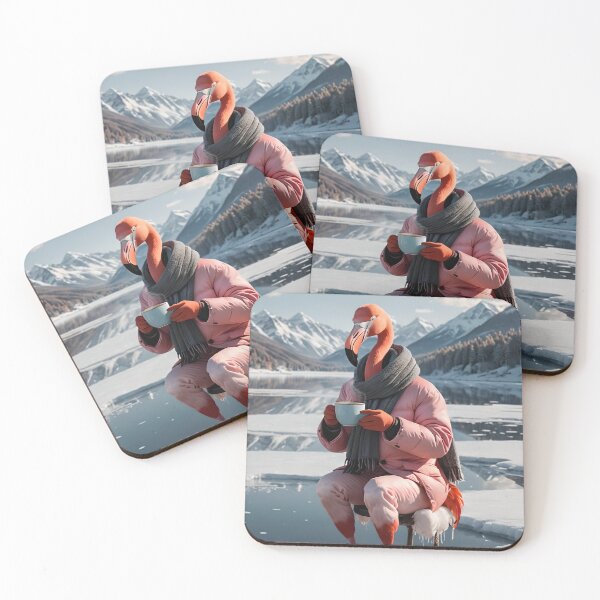 Item preview, Flamingo Drinks Hot Coffee At A Frozen Lake designed and sold by DifferentPOV.
