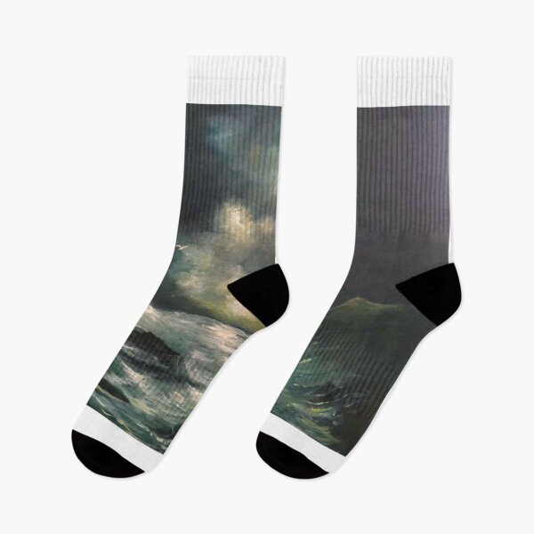 Item preview,  Night time  Sea Shore waves crashing Scene - Oil on Canvas print  designed and sold by RUIPSFINEARTS.