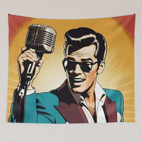 Item preview, singer, man, retro, art designed and sold by DonnaBlankaArt.