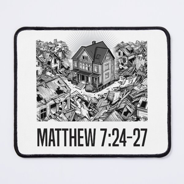 Item preview, House Built On The Rock - Jesus Quote designed and sold by Vector-Artist.