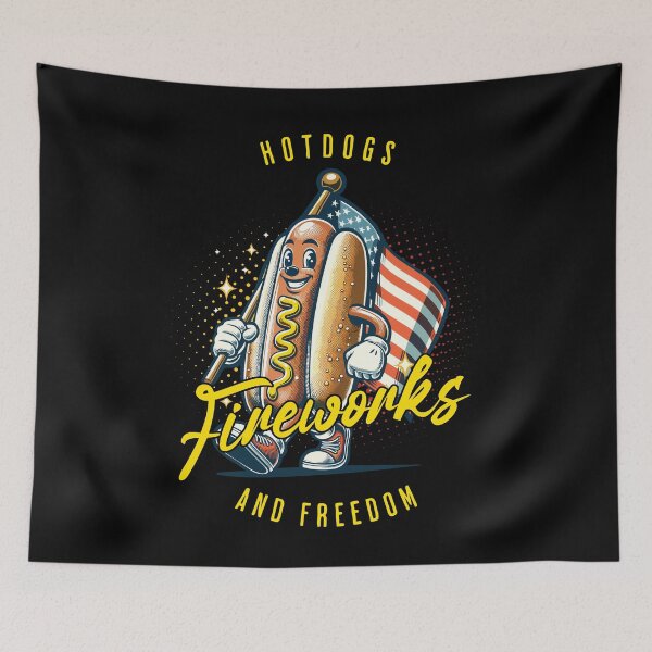 Item preview, Hotdogs Fireworks Freedom Retro Vintage Design designed and sold by LuminOrb.
