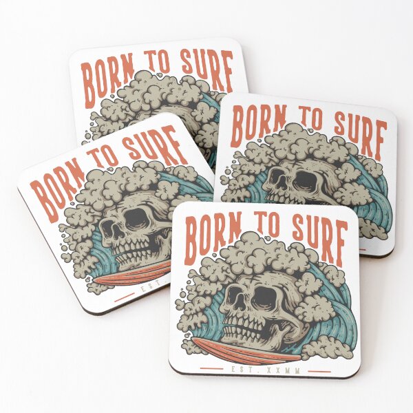 Item preview, born to surf skull designed and sold by Arctic frame studio.