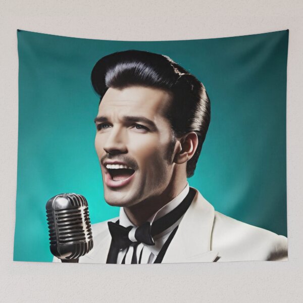 Item preview, singer, man, retro, art designed and sold by DonnaBlankaArt.
