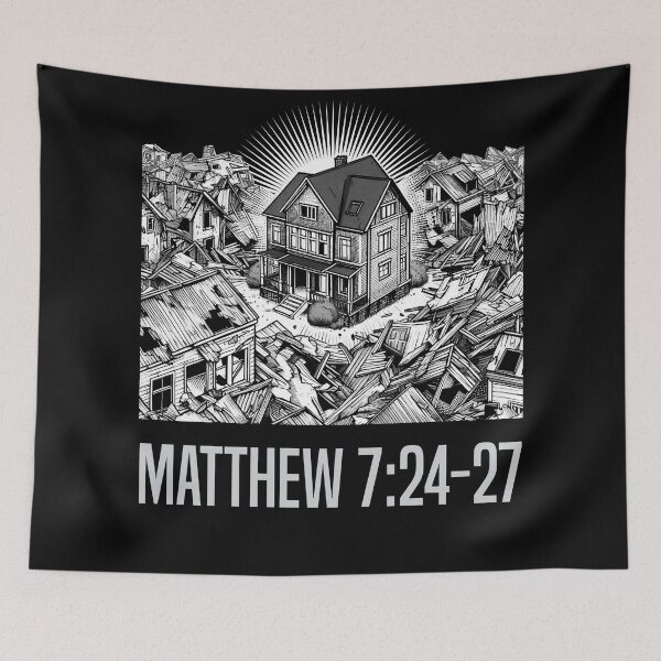 Item preview, House Built On The Rock 2 - Jesus Quote designed and sold by Vector-Artist.