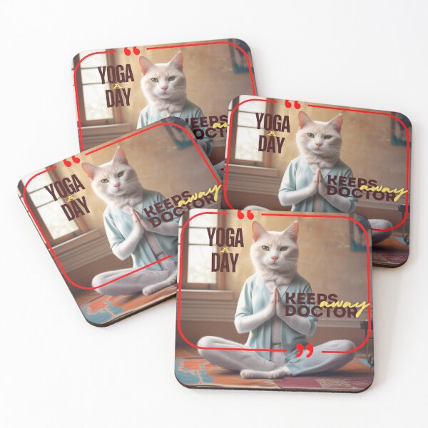 Item preview, CAT - Yoga a day keeps doctor away designed and sold by ZibaCentralShop.