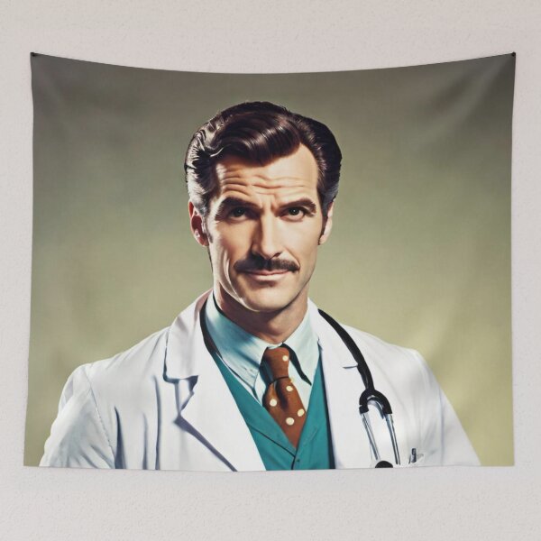 Item preview, doctor, man, retro, art designed and sold by DonnaBlankaArt.