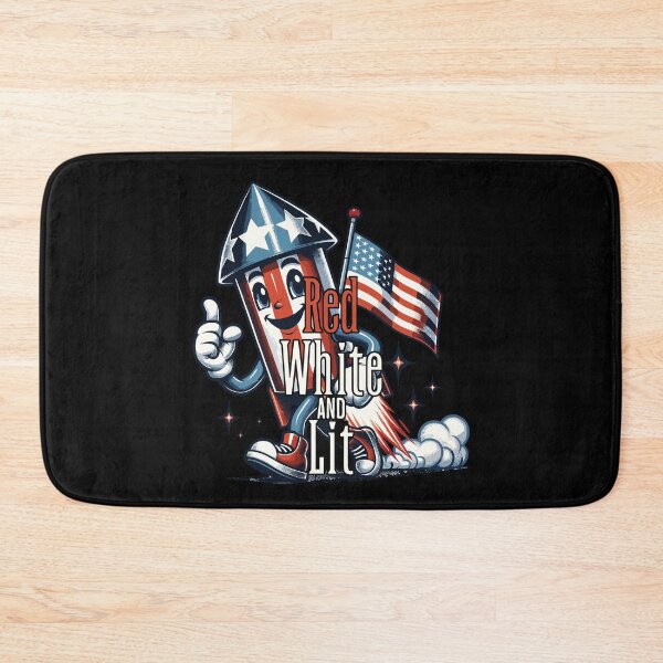 Item preview, Red White Lit Retro Vintage Design 4th of July designed and sold by LuminOrb.
