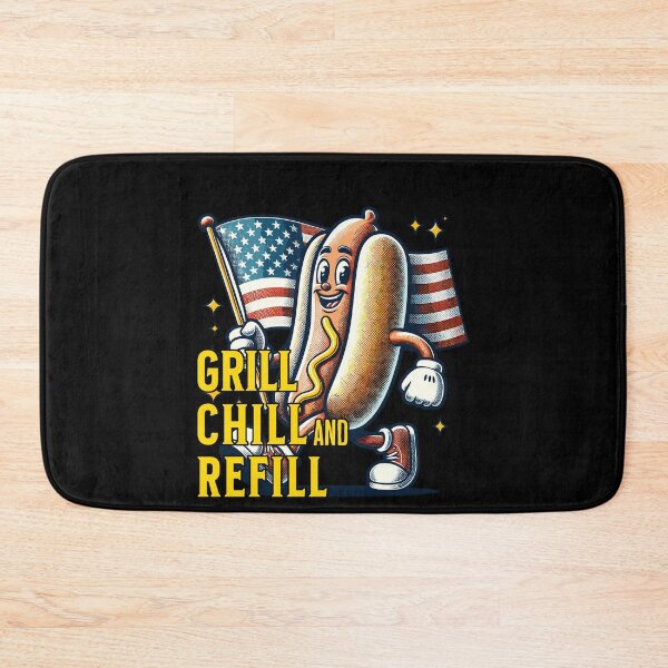 Item preview, Grill Chill Refill Funny BBQ Pun Retro Vintage designed and sold by LuminOrb.
