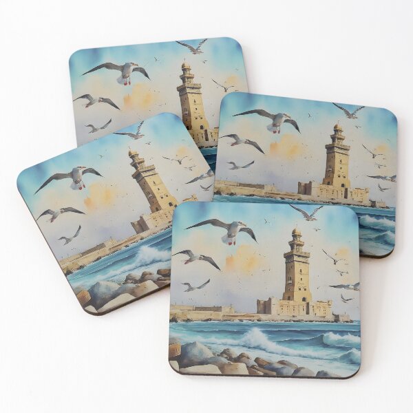 Item preview, Pharos Sunset Serenade: A Watercolor Tribute designed and sold by PixelPonder.