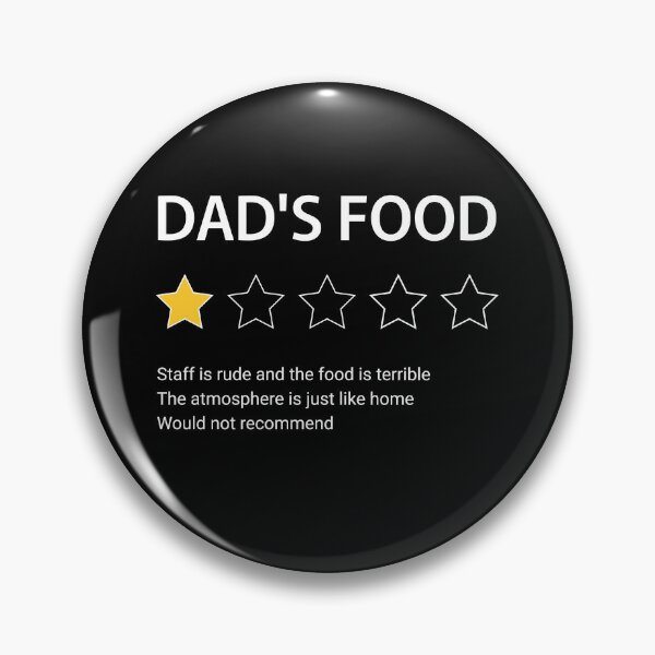 Item preview, Dad's food, one star review, funny food rating, family dinner, food review for dad, one star rating, one star tee, teasing dad designed and sold by Dahlann.