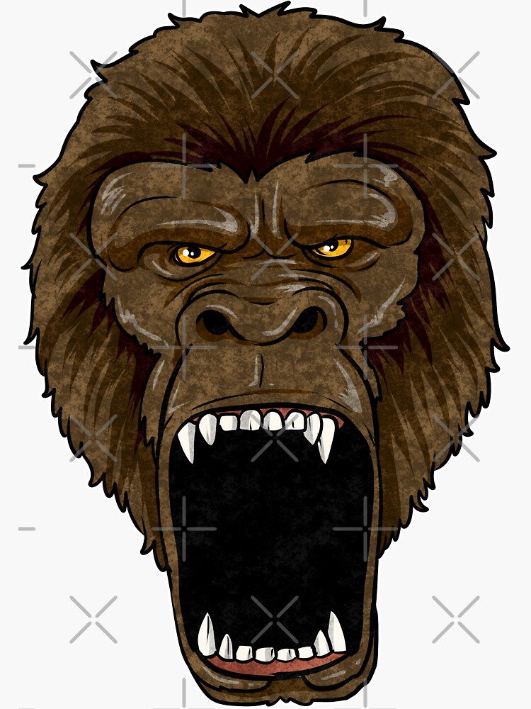 Gorilla On Rampage - Monkey primate zoo alpha animal rage | Sticker