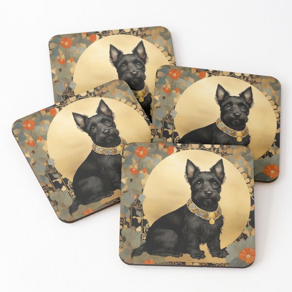 Item preview, Scottish Terrier inspired by Gustav Klimt designed and sold by bloomandbark.