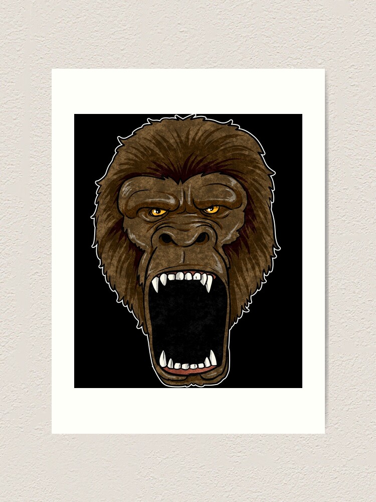 Gorilla On Rampage - Monkey primate zoo alpha animal rage Art