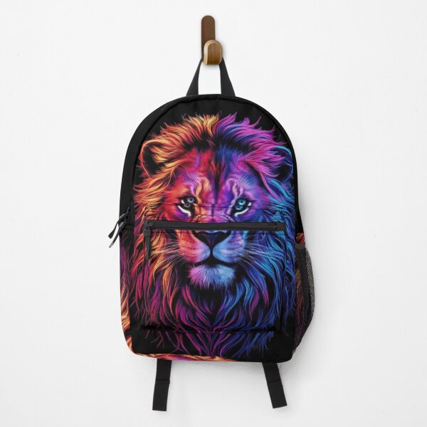 Item preview, Majestic Neon Lion: A Regal Portrait in Vivid Colors designed and sold by RvinJo8.