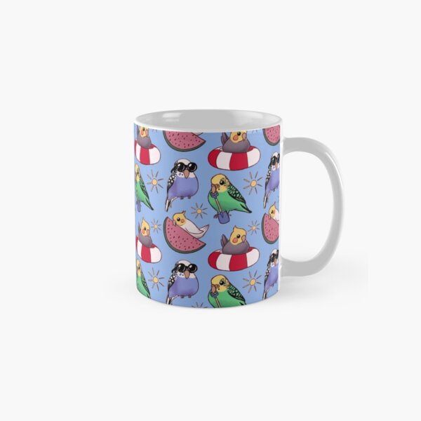 Summer Budgies & Cockatiels - Blue Classic Mug