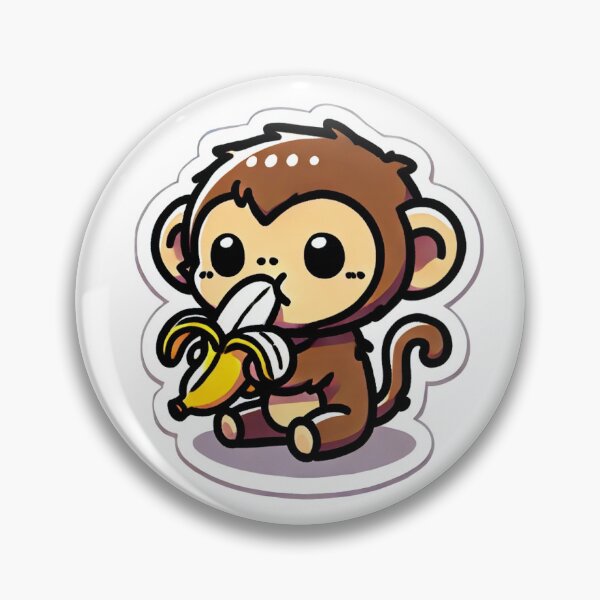 Item preview, Chibi Monkey Eating a Banana designed and sold by LuzCobal.