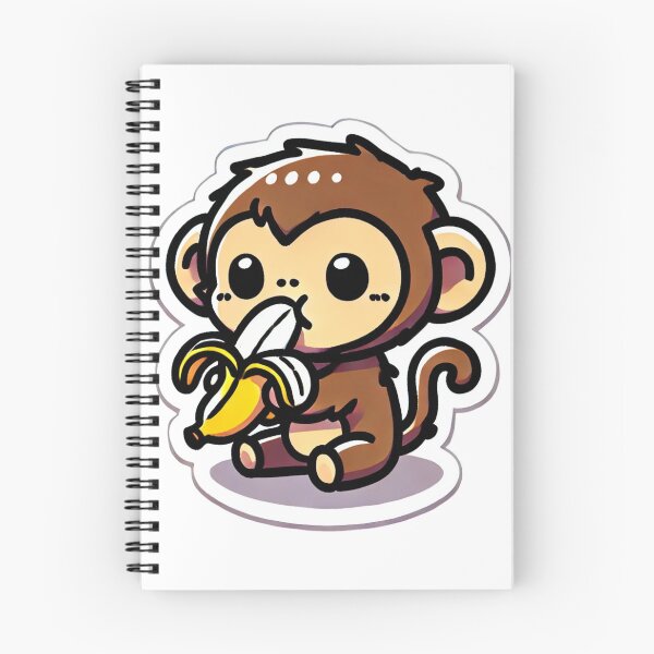 Item preview, Chibi Monkey Eating a Banana designed and sold by LuzCobal.
