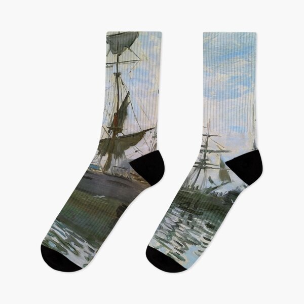 Item preview, Ships in Harbor - c.1873; Le Havre, France - Claude Monet designed and sold by dottyshai.