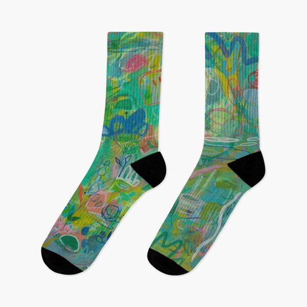 Item preview, One by One the Monkeys Stole Our Koi - Acrylic Abstract Painting designed and sold by HoneyRenard.