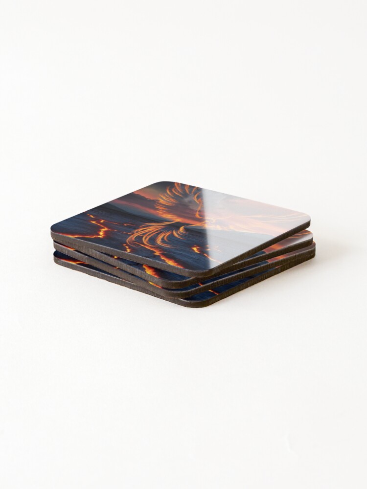 Thumbnail 4 of 5, Coasters (Set of 4), Phoenix Rising designed and sold by Exodoi.