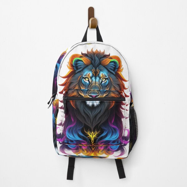 Item preview, Sunset Neon Lion: Vivid Colors in a Captivating Portrait designed and sold by PING 999 STUDIO.