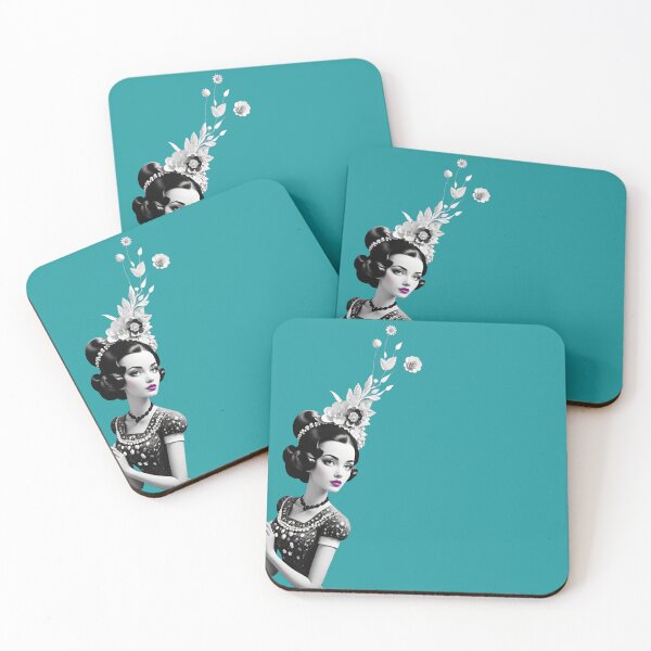 Item preview, Woman with headdress retro vintage looks into the picture from the side designed and sold by IHImage.