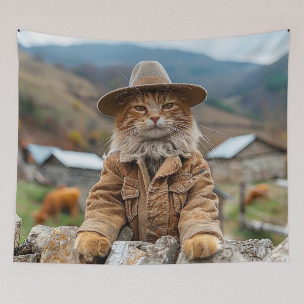 Item preview, Cat Portrait - Farmer designed and sold by aleezon.