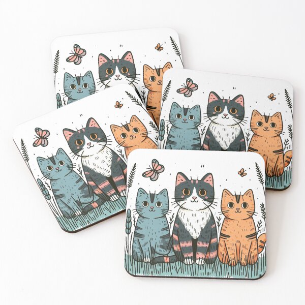 Item preview, Three cats in the meadow designed and sold by kankan22.